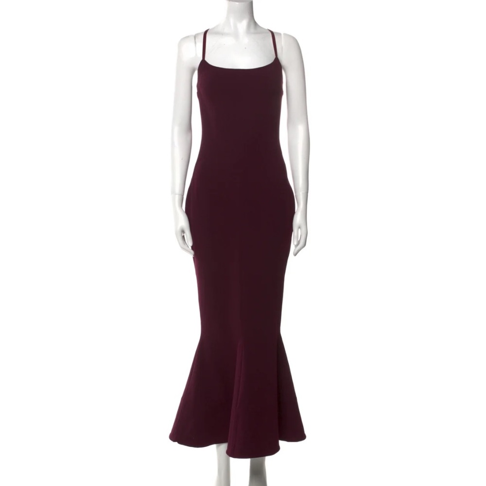Solace London Maroon Evening Gown